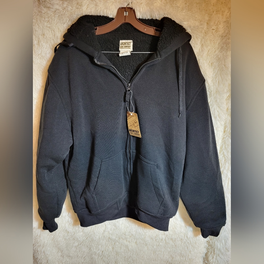 Mens Hooded Sweatshirt - Architect Jean Company - Size: Large